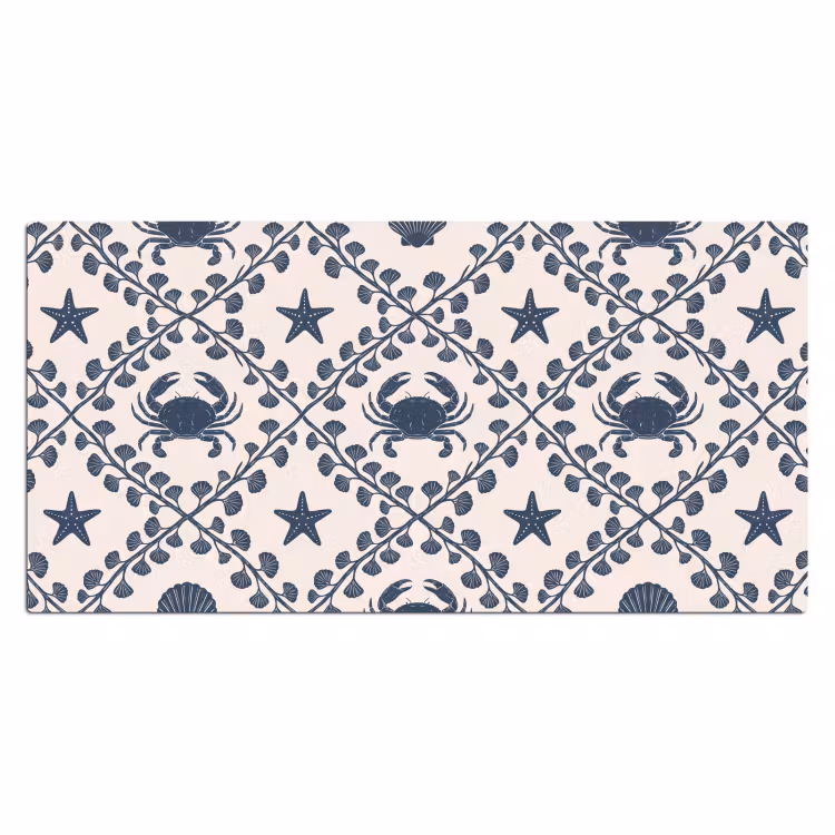 Bureau onderlegger - Zee - Krab - Zeester - Patroon - Blauw — 2
