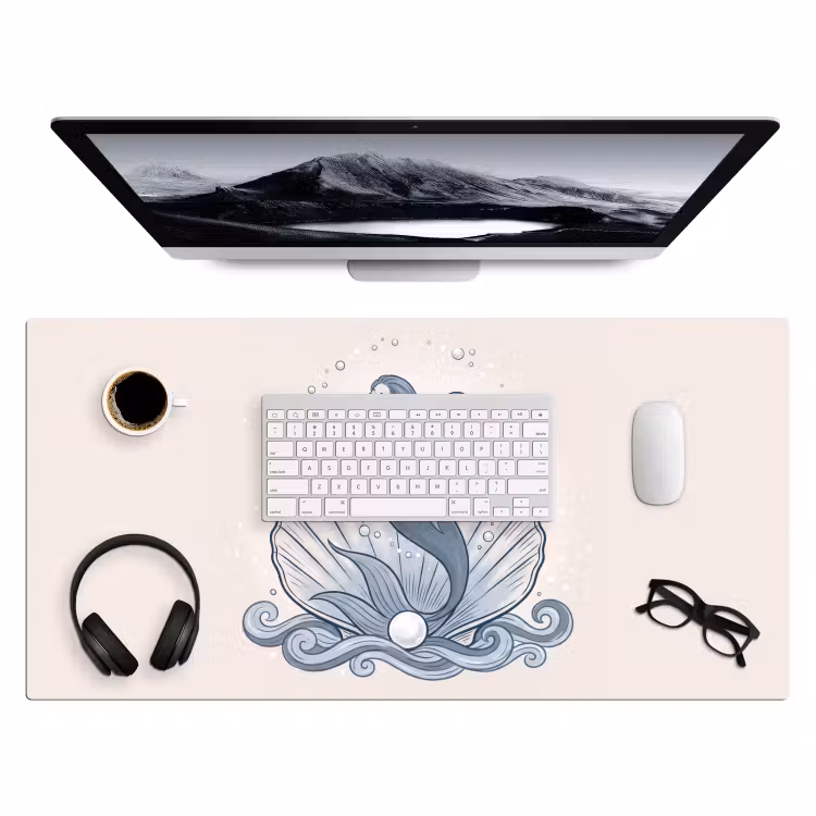 Bureau onderlegger - Zeemeermin - Schelp - Zee - Fantasie - Blauw — 4