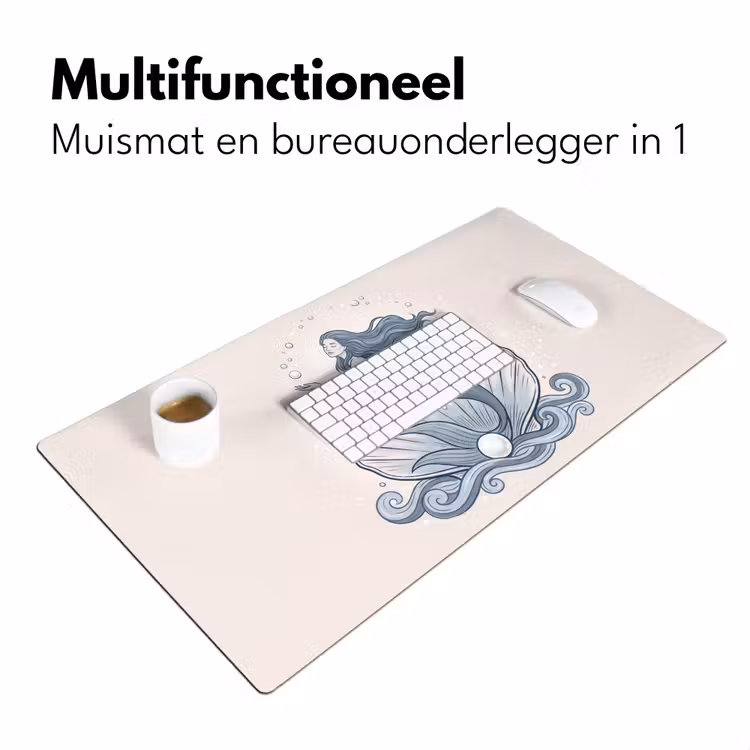 Bureau onderlegger - Zeemeermin - Schelp - Zee - Fantasie - Blauw — 7