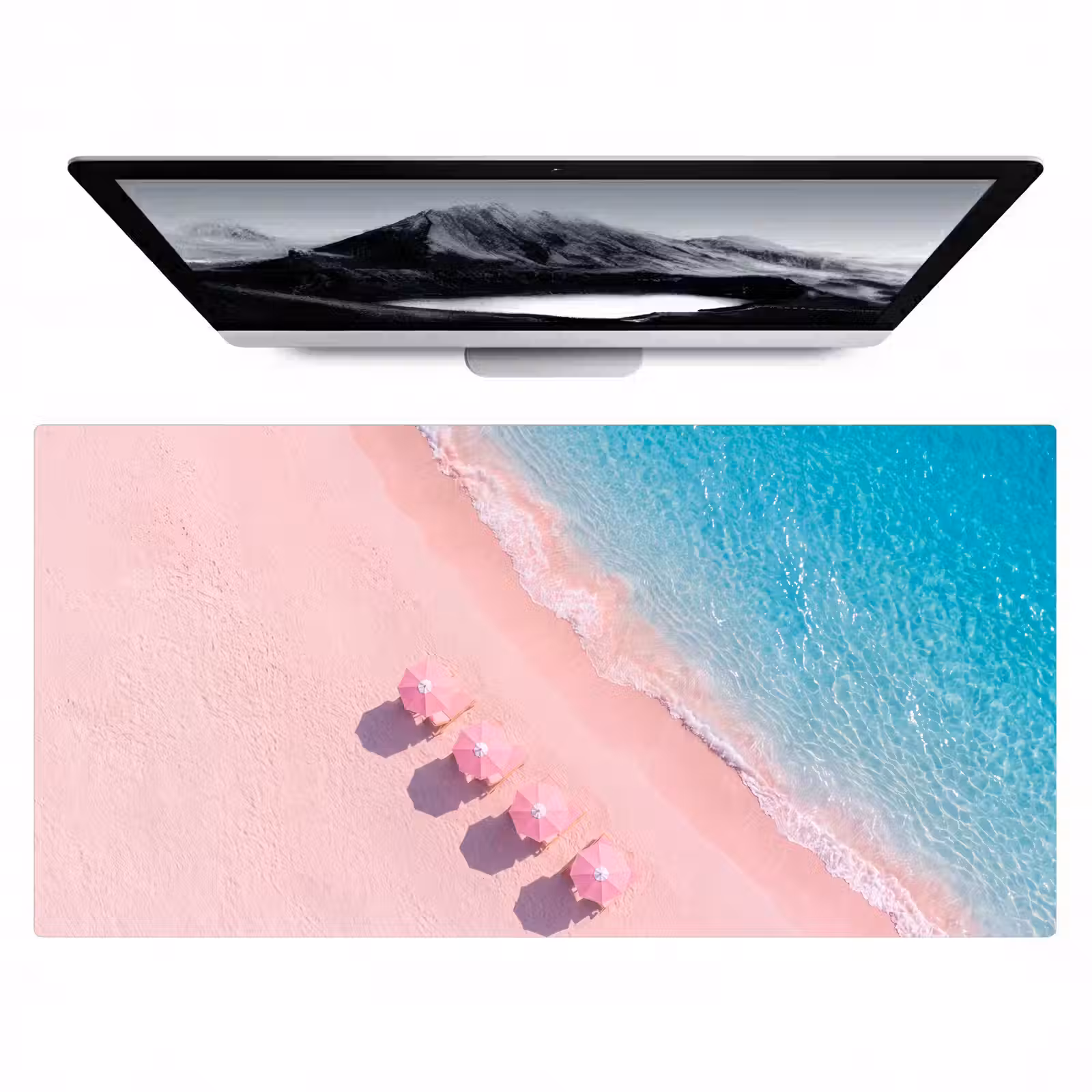 Bureau onderlegger - Strand - Roze zand - Zee - Zomer - Natuur — 1