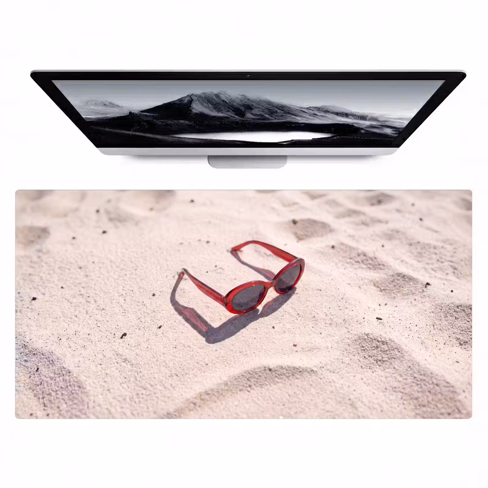 Bureau onderlegger - Zonnebril - Strand - Vakantie - Rood — 1