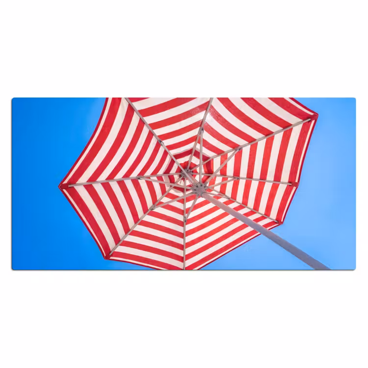 Bureau onderlegger - Parasol - Strepen - Zomer - Rood - Blauw — 2