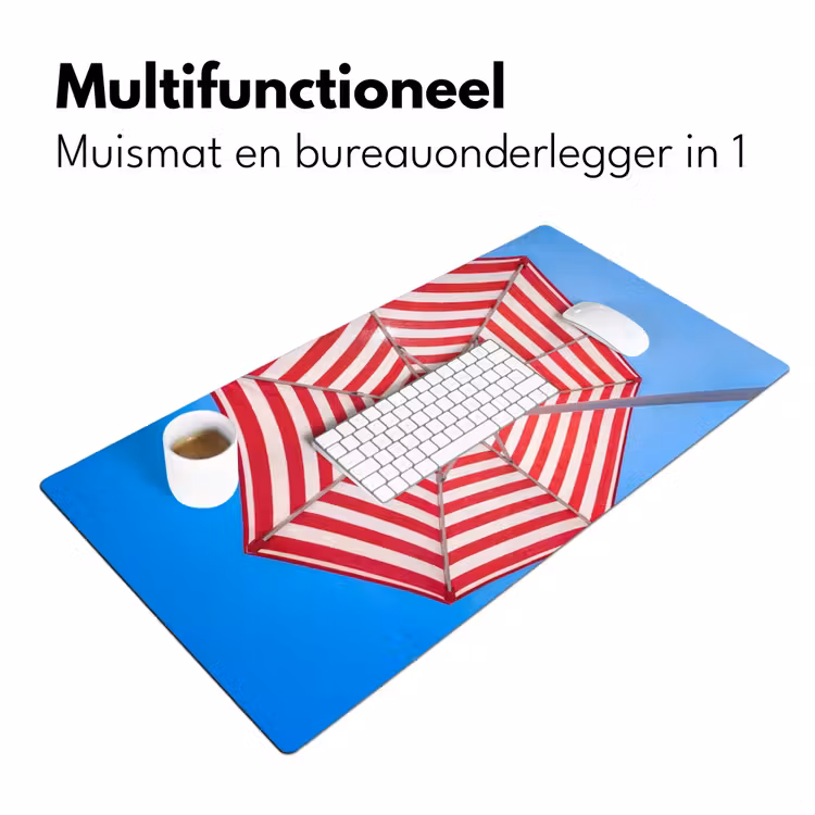 Bureau onderlegger - Parasol - Strepen - Zomer - Rood - Blauw — 7