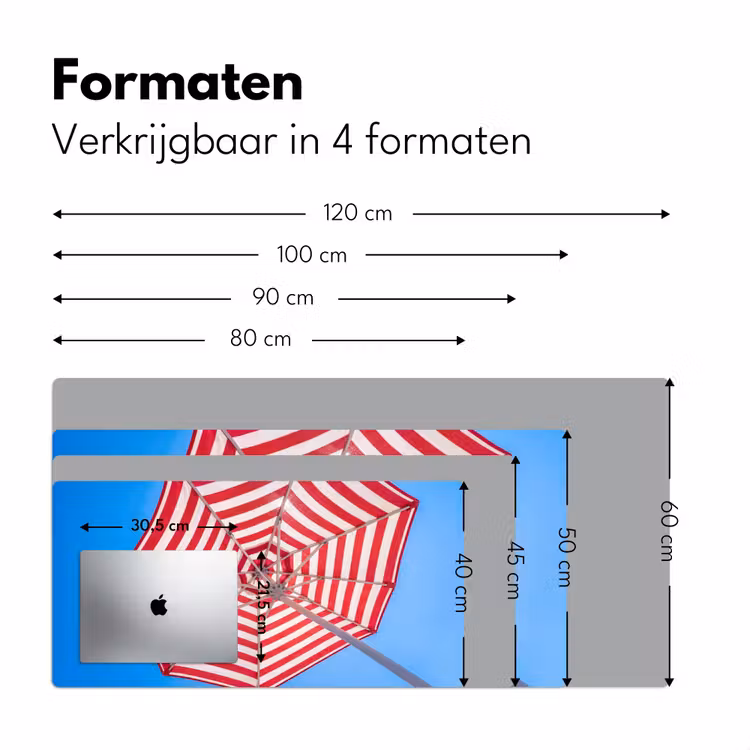 Bureau onderlegger - Parasol - Strepen - Zomer - Rood - Blauw — 8