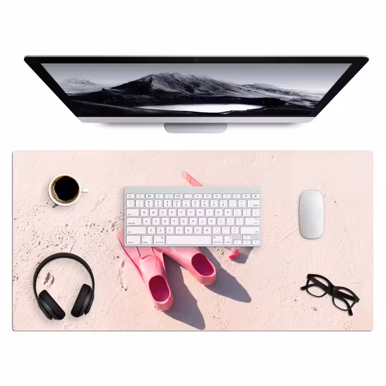 Bureau onderlegger - Snorkelset - Strand - Zomer - Roze — 4
