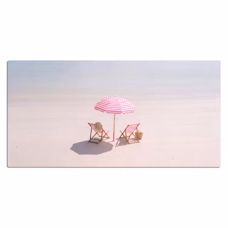 Bureau onderlegger - Strand - Parasol - Ligstoel - Zomer - Roze — 2