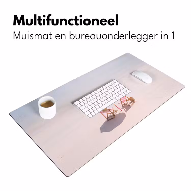 Bureau onderlegger - Strand - Parasol - Ligstoel - Zomer - Roze — 7