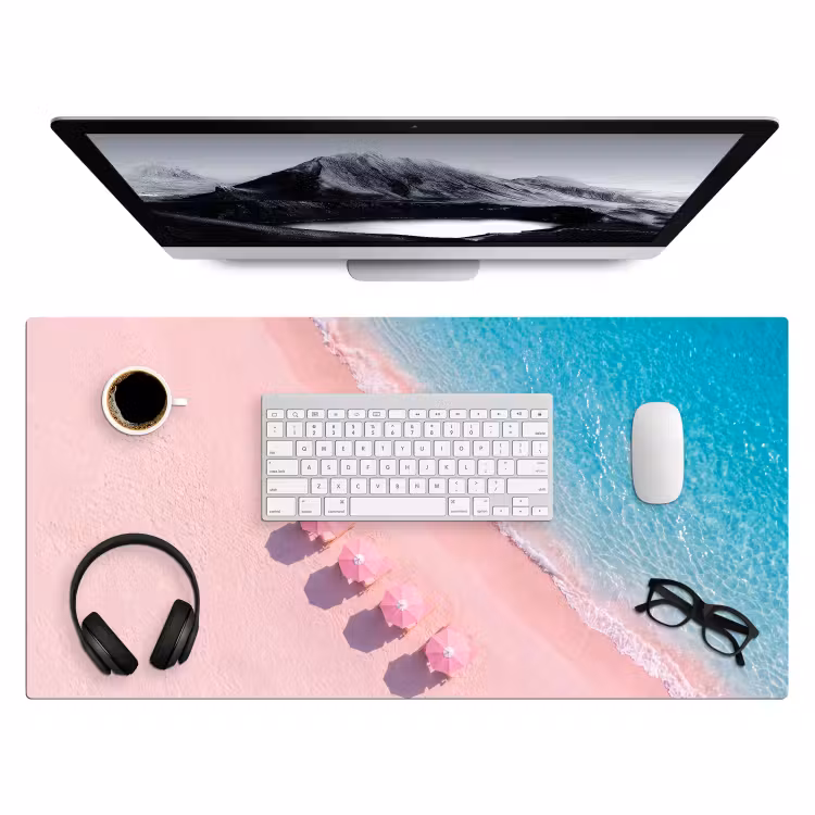 Bureau onderlegger - Strand - Roze zand - Zee - Zomer - Natuur — 4