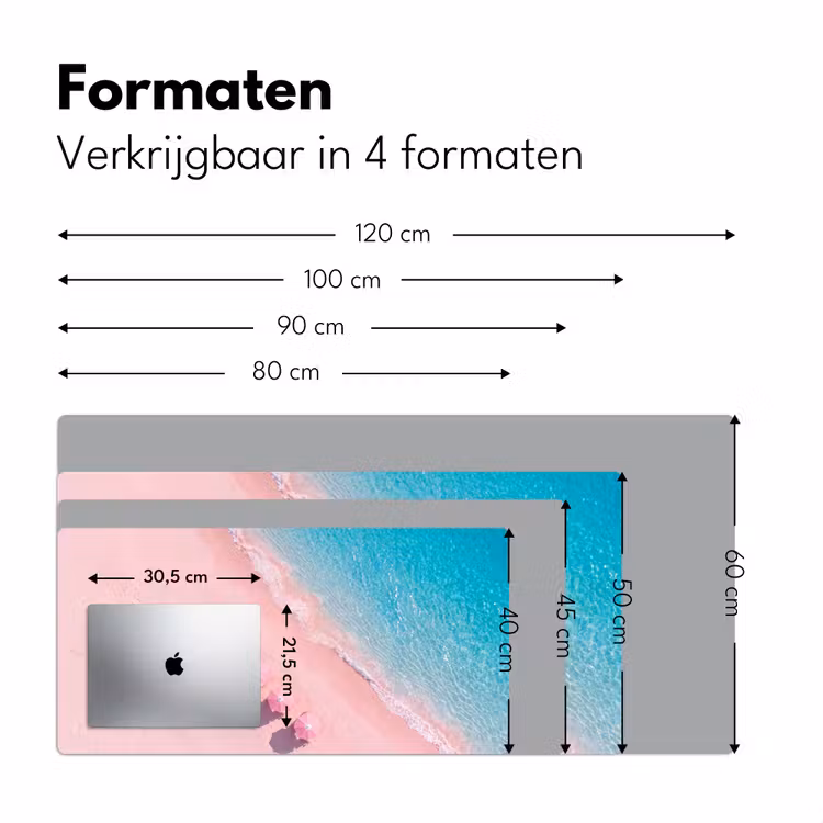 Bureau onderlegger - Strand - Roze zand - Zee - Zomer - Natuur — 8