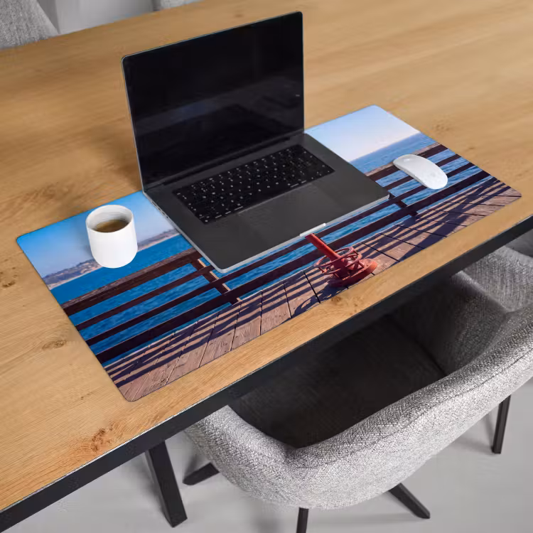Bureau onderlegger - Vogel - Verrekijker - Kust - Zee - Blauw — 3