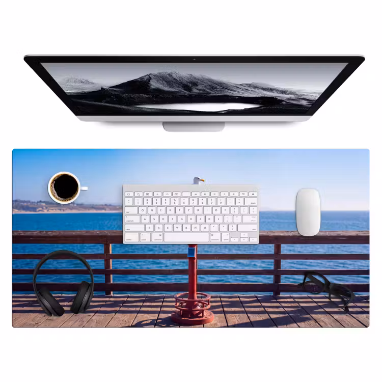 Bureau onderlegger - Vogel - Verrekijker - Kust - Zee - Blauw — 4