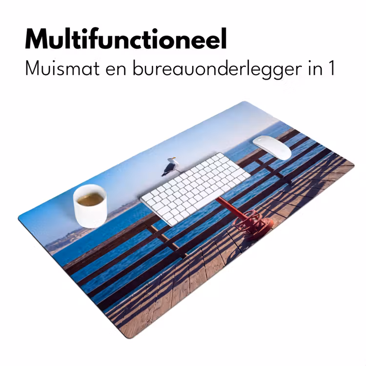 Bureau onderlegger - Vogel - Verrekijker - Kust - Zee - Blauw — 7