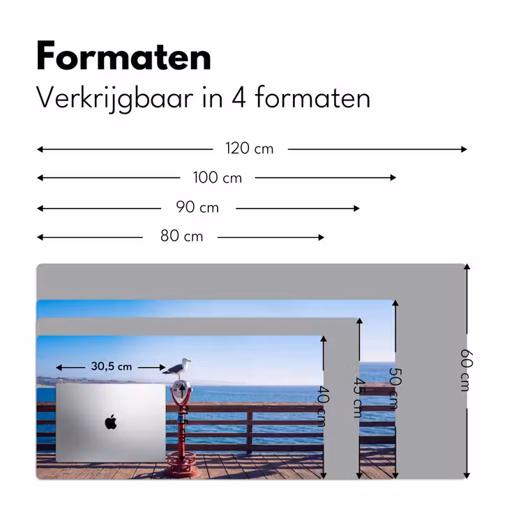 Bureau onderlegger - Vogel - Verrekijker - Kust - Zee - Blauw — 8