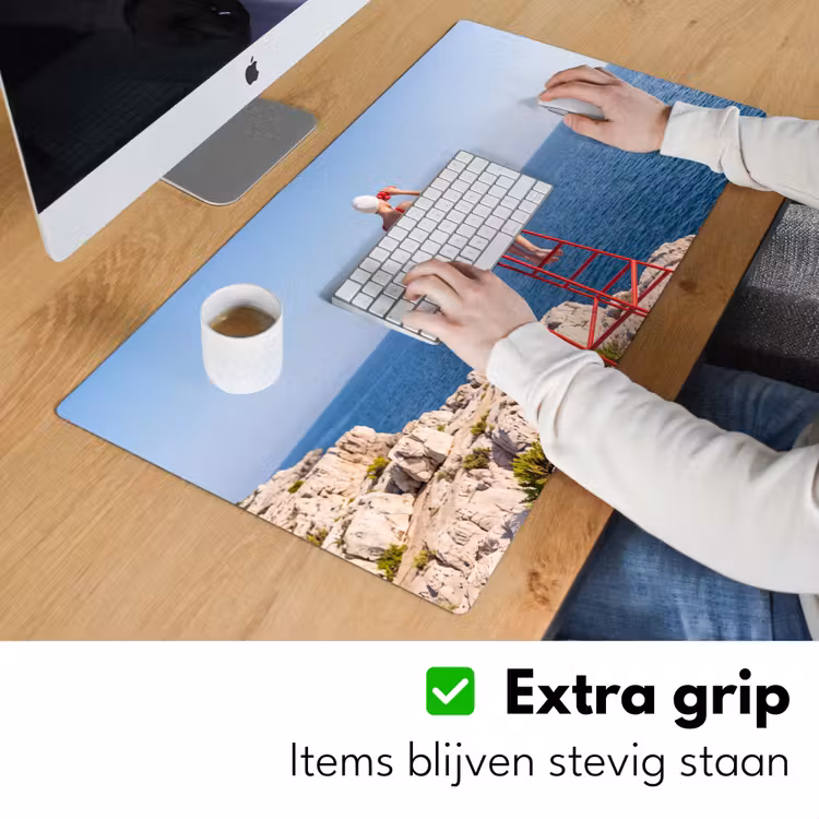 Bureau onderlegger - Vrouw - Zee - Kust - Verrekijker - Rood — 6