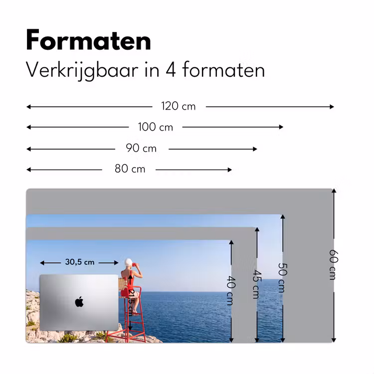 Bureau onderlegger - Vrouw - Zee - Kust - Verrekijker - Rood — 8