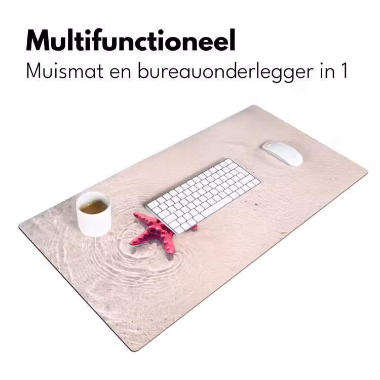 Bureau onderlegger - Zeeleven - Zeester - Strand - Roze - Water — 7