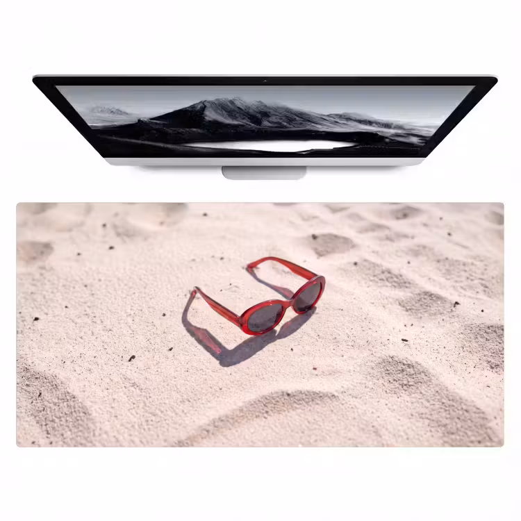 Bureau onderlegger - Zonnebril - Strand - Vakantie - Rood — 1