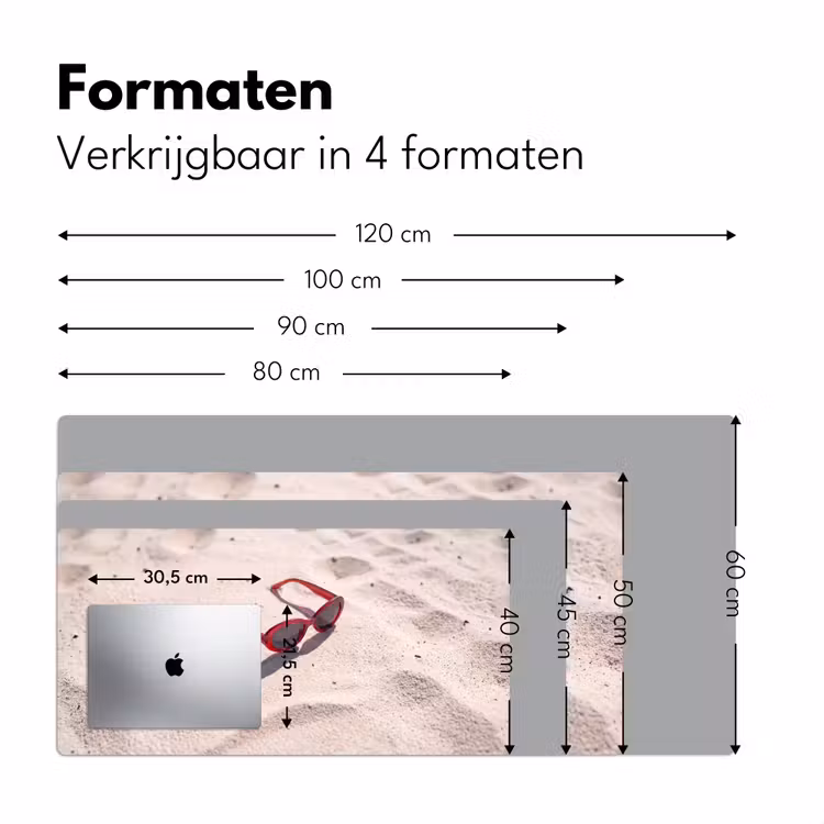 Bureau onderlegger - Zonnebril - Strand - Vakantie - Rood — 8