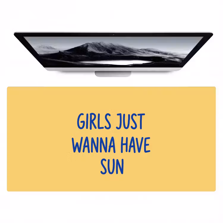 Bureau onderlegger - Tekst - Zon - Zomer - Modern - Geel — 1