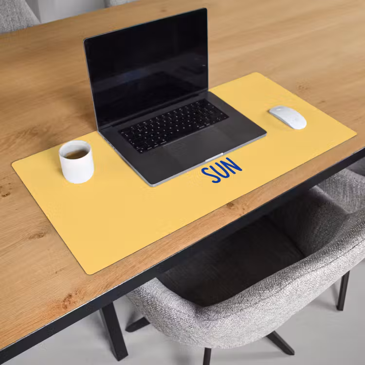 Bureau onderlegger - Tekst - Zon - Zomer - Modern - Geel — 3