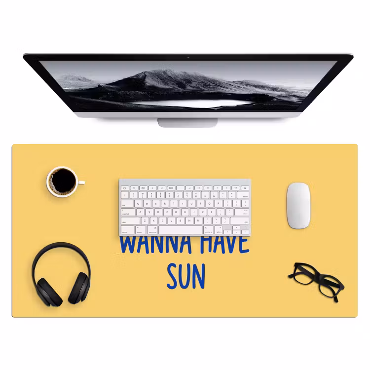 Bureau onderlegger - Tekst - Zon - Zomer - Modern - Geel — 4