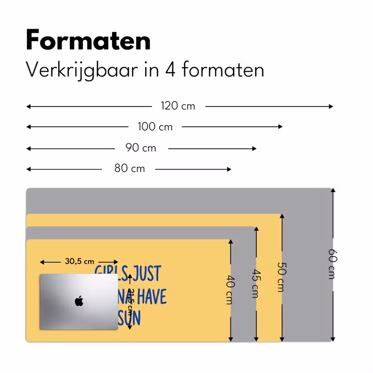 Bureau onderlegger - Tekst - Zon - Zomer - Modern - Geel — 8
