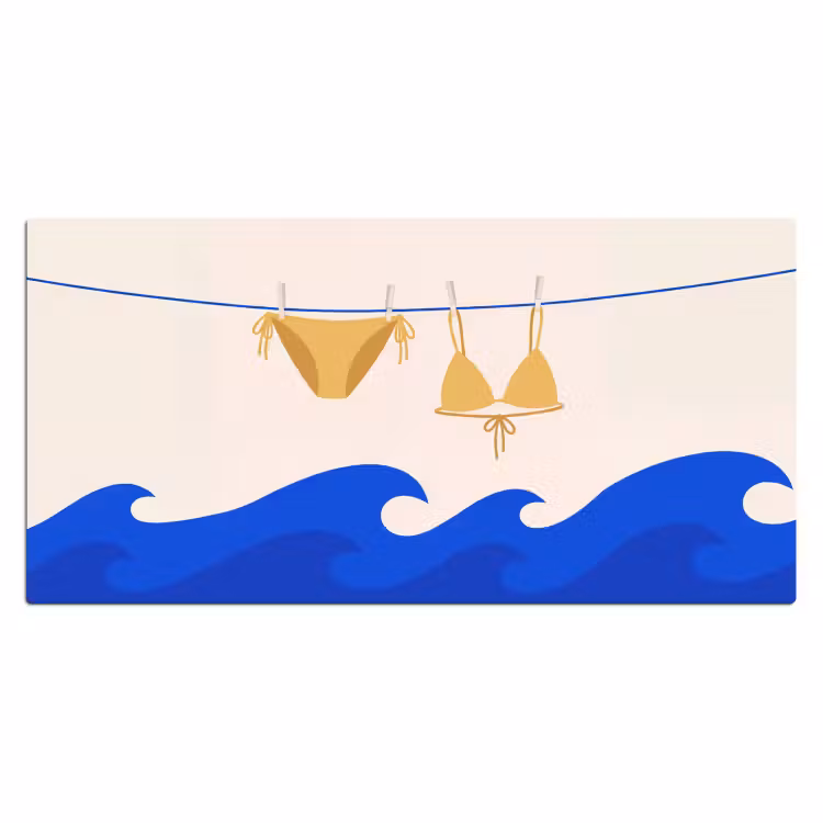 Bureau onderlegger - Zwemkleding - Zee - Zomer - Illustratie - Geel — 2