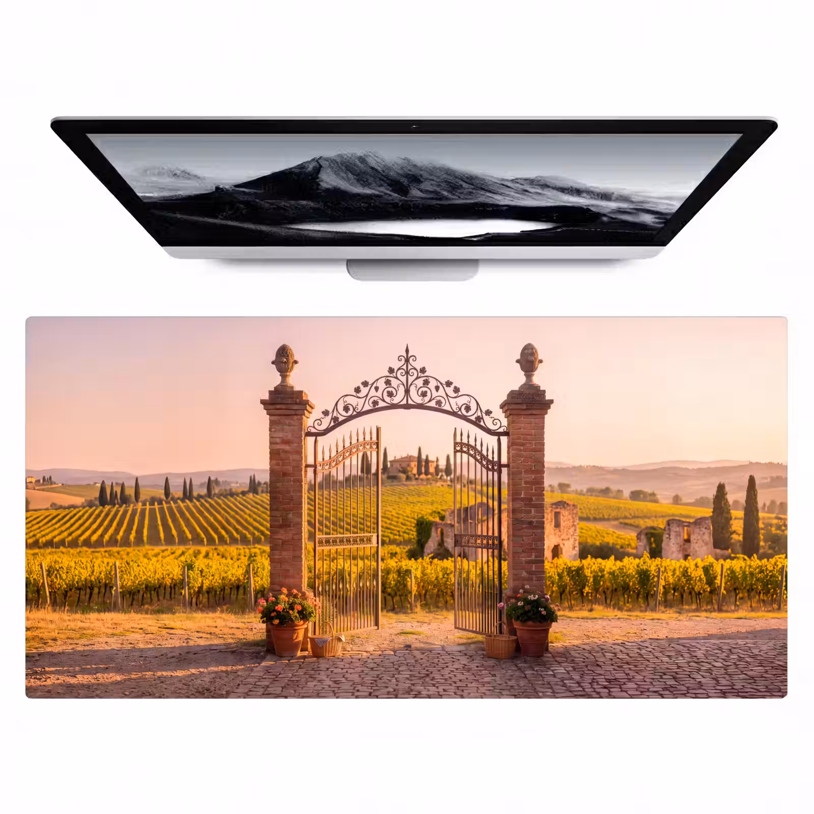Bureau onderlegger - Poort - Landschap - Platteland - Zonlicht - Warm — 1
