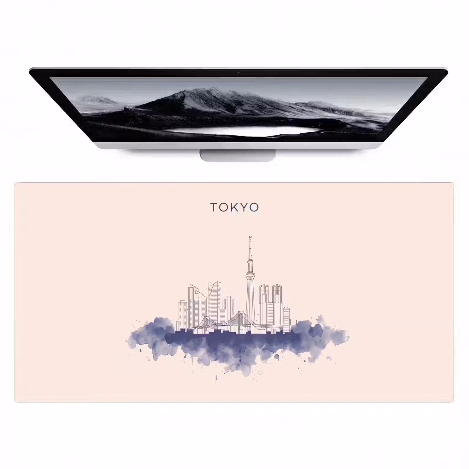 Bureau onderlegger - Tokyo - Skyline - Stad - Abstract - Blauw — 1