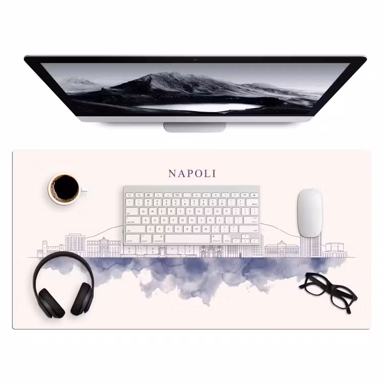 Bureau onderlegger - Napels - Skyline - Italie - Lijntekening - Aquarel — 4