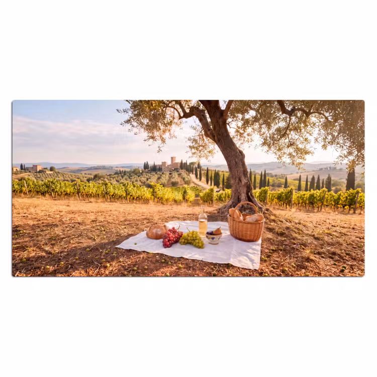 Bureau onderlegger - Picknick - Wijngaard - Landschap - Zomer - Eten — 2