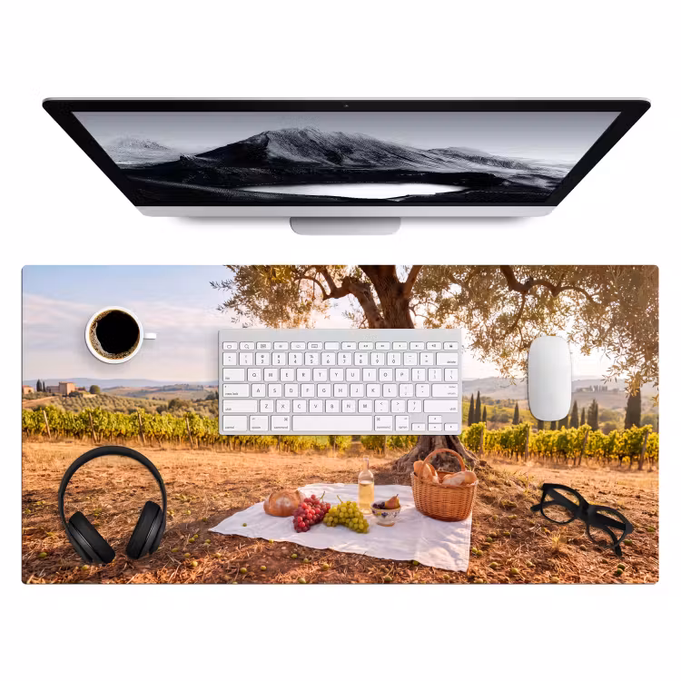 Bureau onderlegger - Picknick - Wijngaard - Landschap - Zomer - Eten — 4