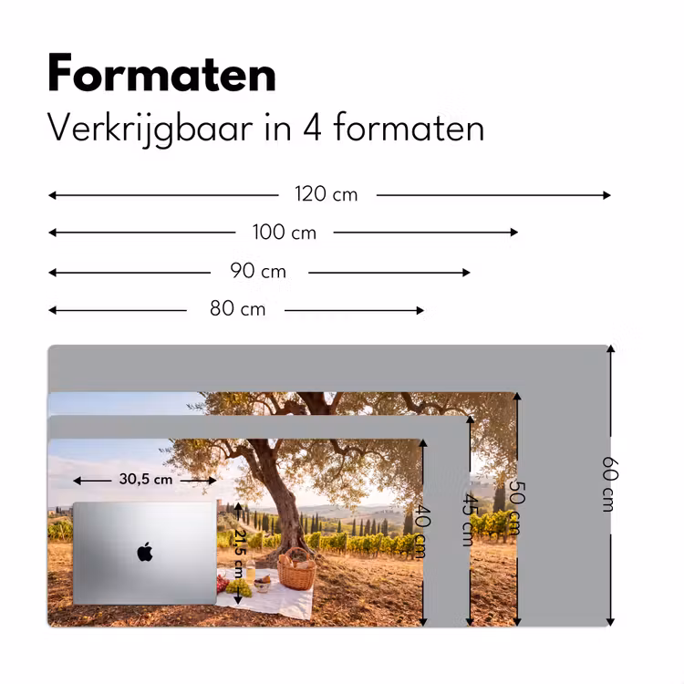 Bureau onderlegger - Picknick - Wijngaard - Landschap - Zomer - Eten — 8