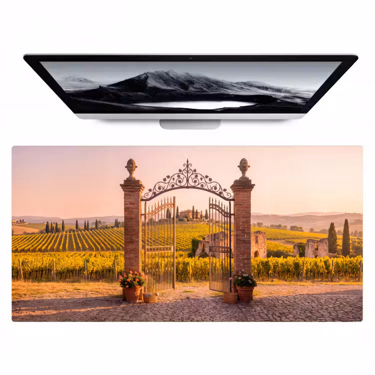 Bureau onderlegger - Poort - Landschap - Platteland - Zonlicht - Warm — 1