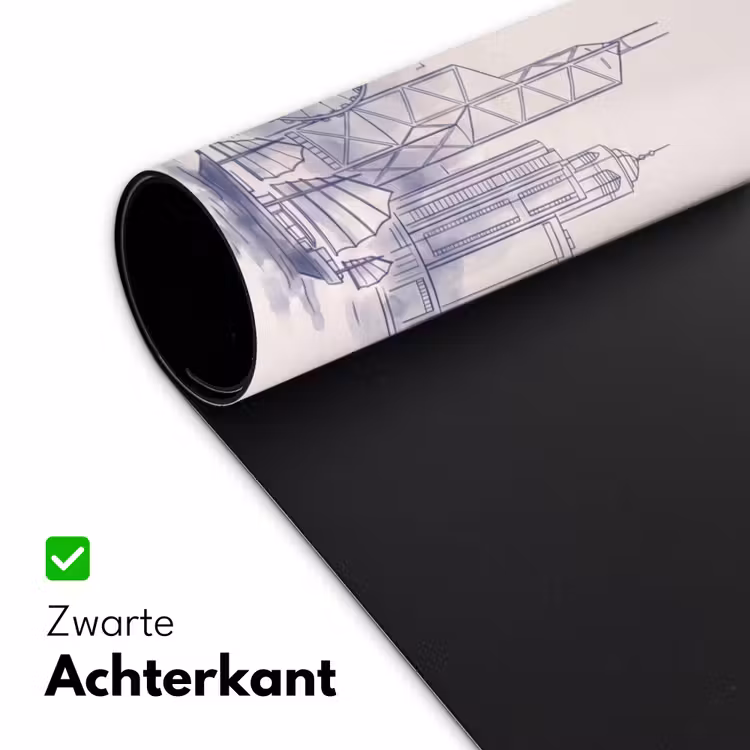 Bureau onderlegger - Stad - Skyline - Water - Lijntekening - Blauw — 5