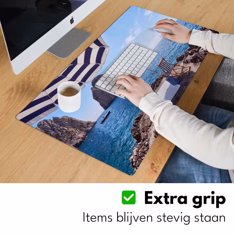 Bureau onderlegger - Strand - Ligstoel - Parasol - Zomer - Blauw — 6