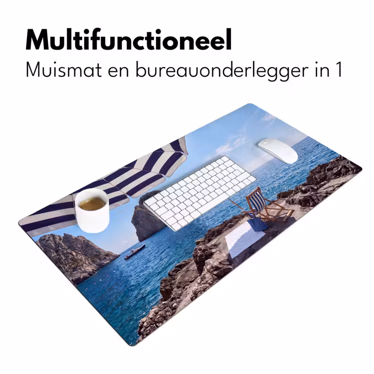 Bureau onderlegger - Strand - Ligstoel - Parasol - Zomer - Blauw — 7