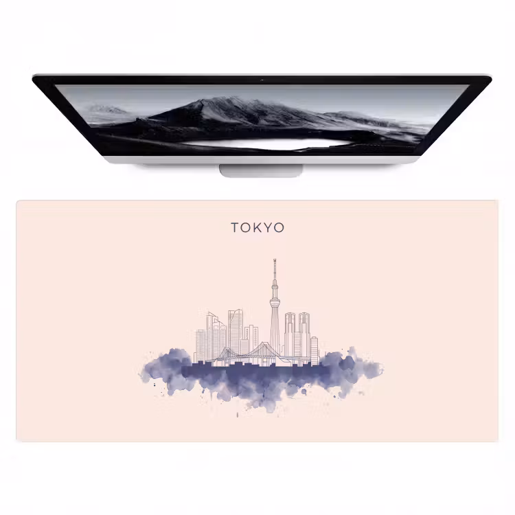 Bureau onderlegger - Tokyo - Skyline - Stad - Abstract - Blauw — 1