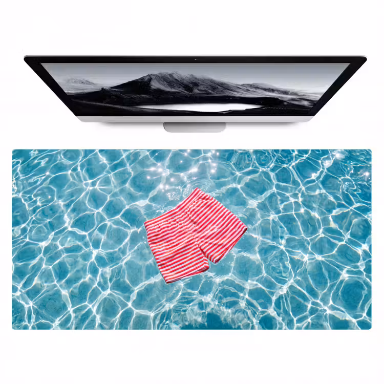 Bureau onderlegger - Zwemkleding - Gestreept - Water - Zomer - Rood-wit — 1