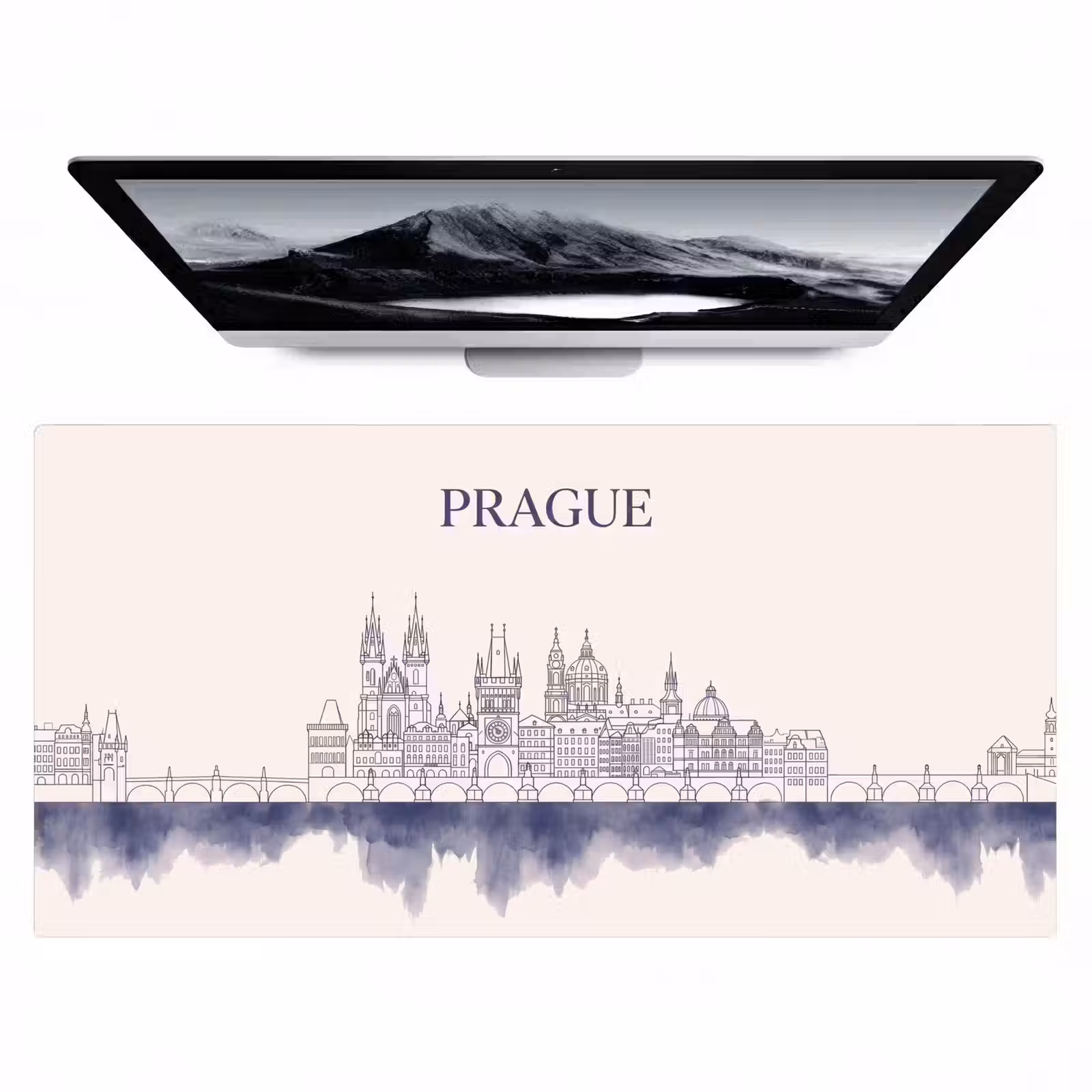 Bureau onderlegger - Praag - Skyline - Architectuur - Blauw — 1