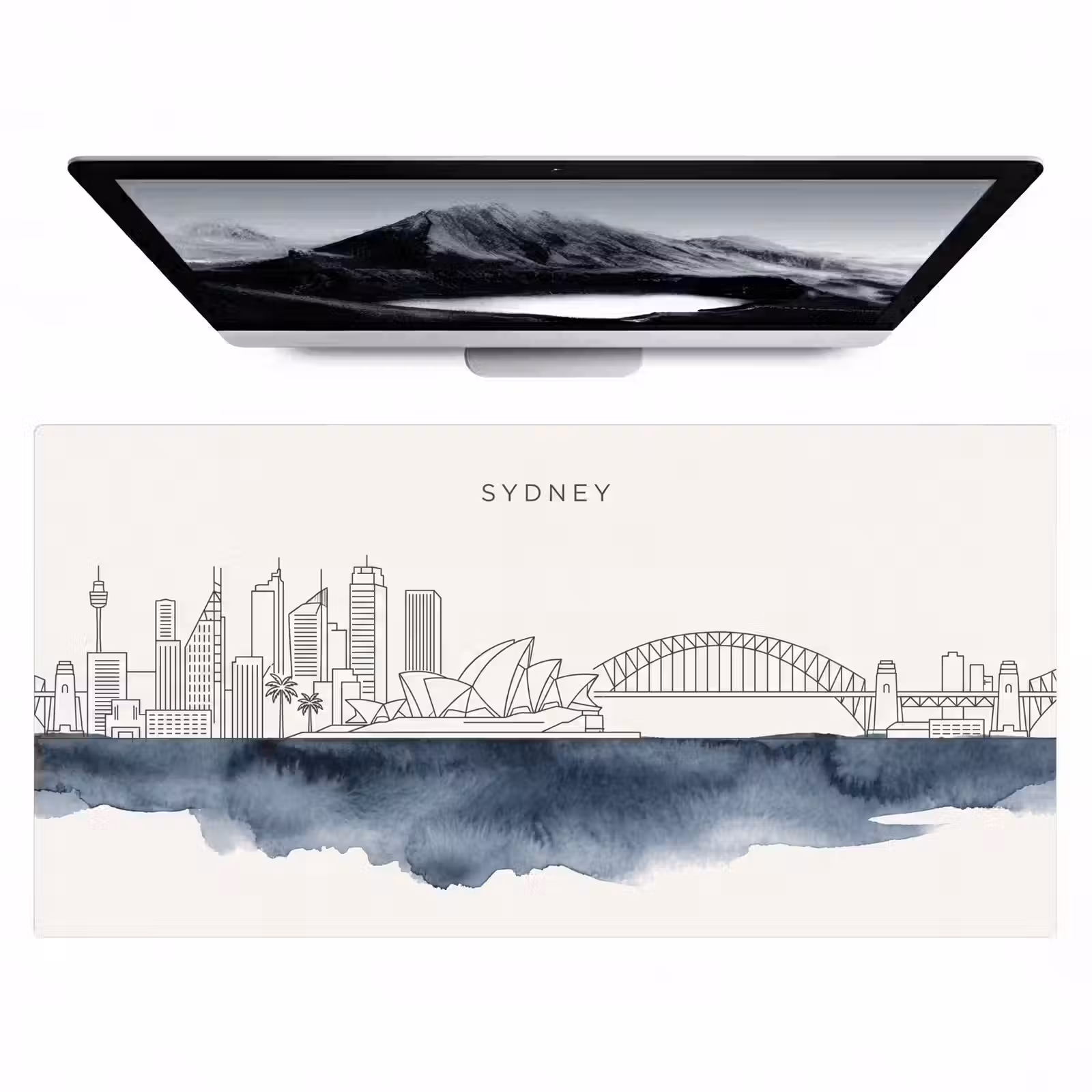 Bureau onderlegger - Stad - Skyline - Architectuur - Minimalistisch - Blauw — 1