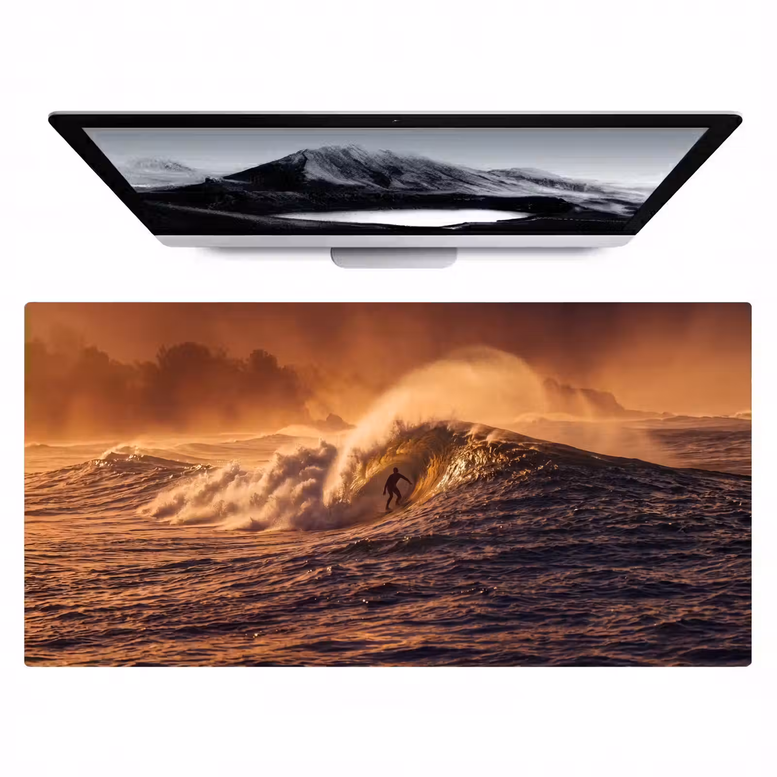 Bureau onderlegger - Surfer - Golf - Oceaan - Sport - Oranje — 1