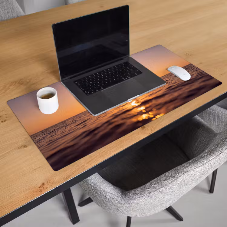 Bureau onderlegger - Persoon - Surfen - Zonsondergang - Zee - Oranje — 3