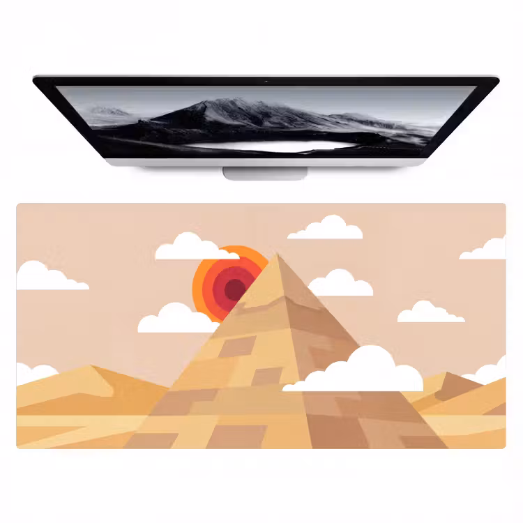 Bureau onderlegger - Piramide - Zon - Woestijn - Modern - Oranje — 1