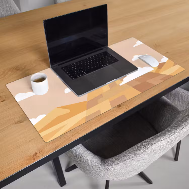 Bureau onderlegger - Piramide - Zon - Woestijn - Modern - Oranje — 3