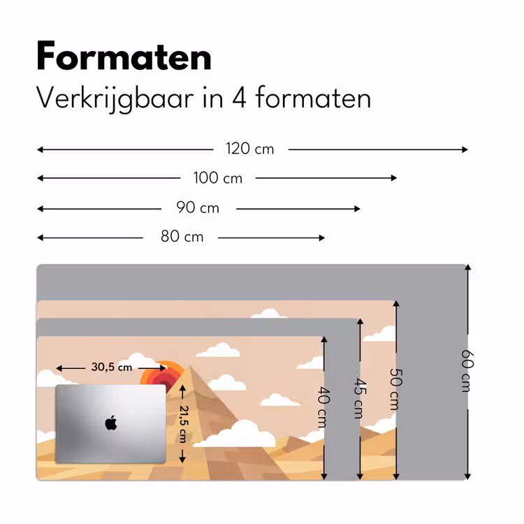 Bureau onderlegger - Piramide - Zon - Woestijn - Modern - Oranje — 8