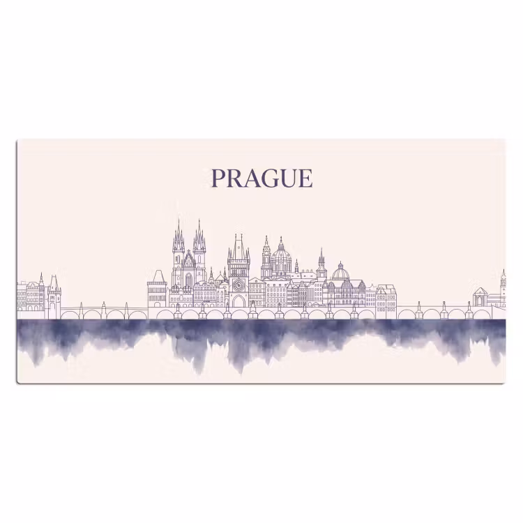 Bureau onderlegger - Praag - Skyline - Architectuur - Blauw — 2