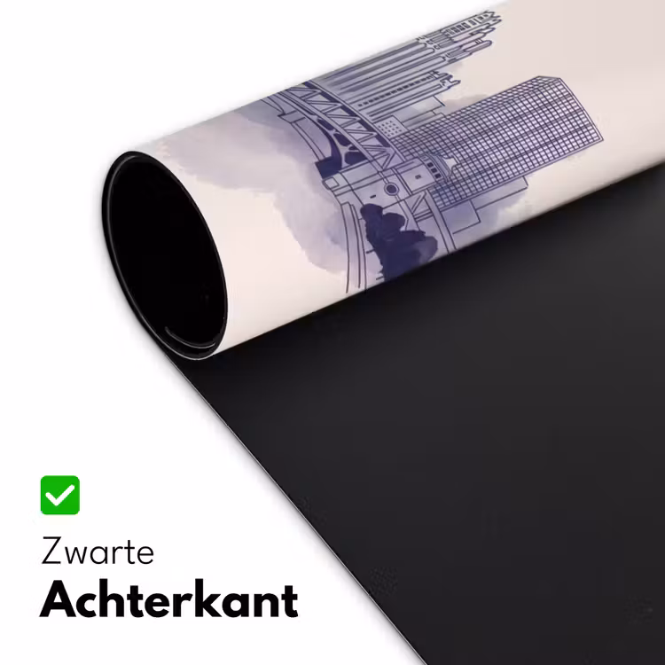 Bureau onderlegger - Stad - Skyline - Architectuur - Lijntekening - Blauw — 5