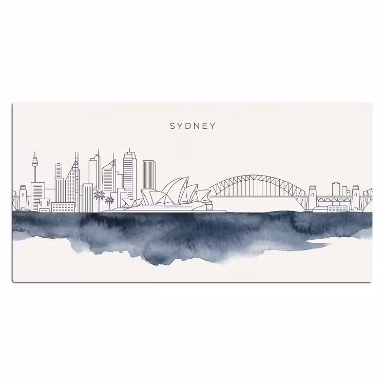 Bureau onderlegger - Stad - Skyline - Architectuur - Minimalistisch - Blauw — 2