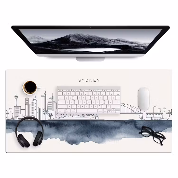 Bureau onderlegger - Stad - Skyline - Architectuur - Minimalistisch - Blauw — 4